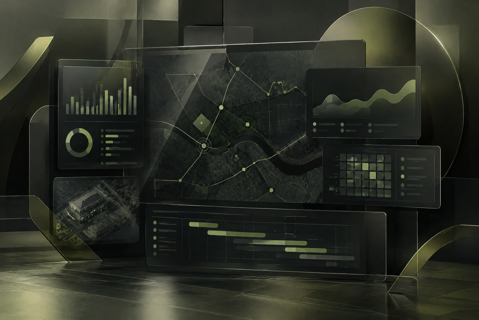 Abstract operations management system visual